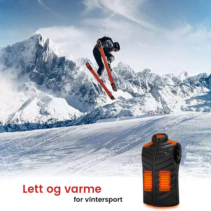 Oppladbar varm vest for både menn og kvinner, komfort i vinterværet.