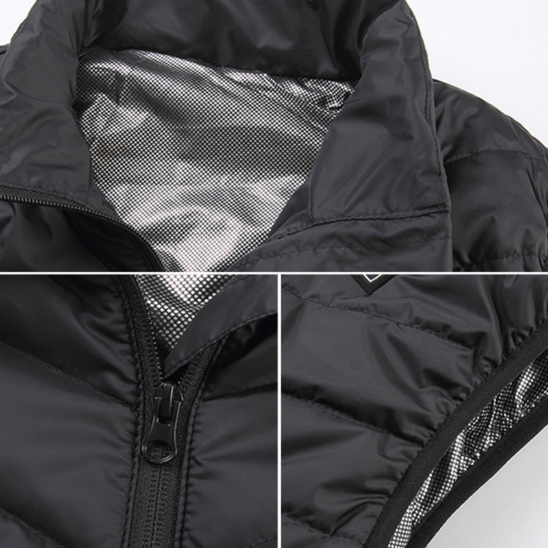 Vinterbekledning: Unisex oppvarmet vest for varme og komfort ute.