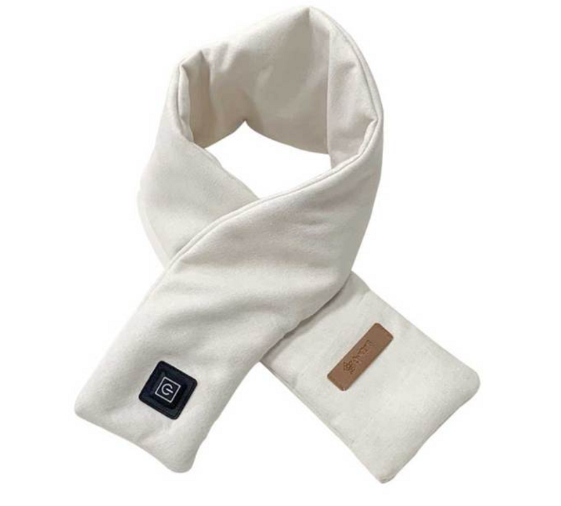 Stilfullt unisex oppvarmet skjerf i mykt stoff, gir behagelig varme og komfort i vinterkulden.