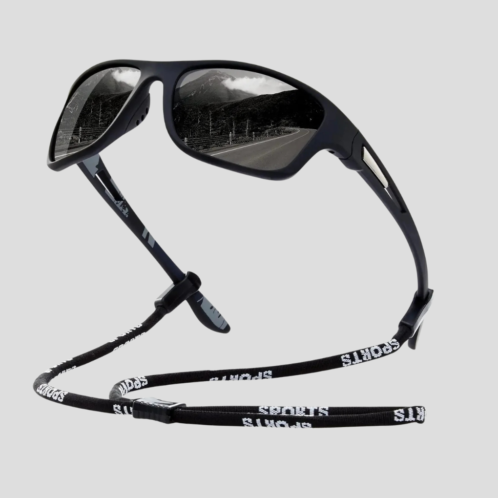 Stilige unisex sportsolbriller med UV400 og polarisert linse. Gir optimal beskyttelse for øynene under alle forhold.
