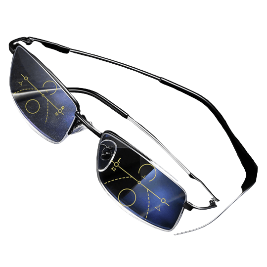 Unisex progressive briller for klart, komfortabelt syn. Multifokale linser for alle avstander.
