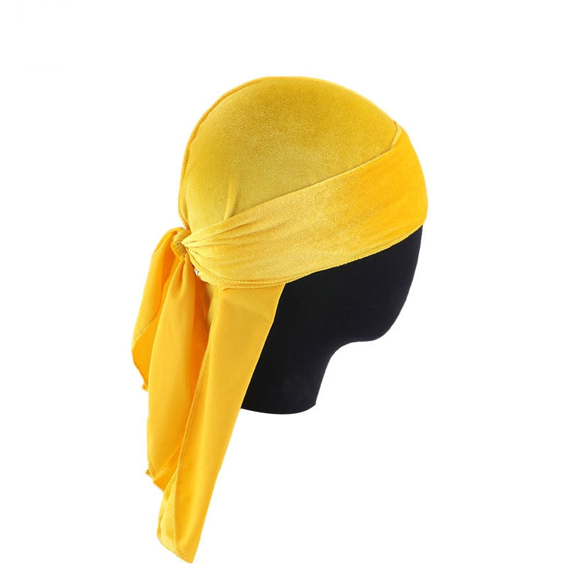 Allsidig unisex fløyel durag, myk og pustende, for suveren hårstyling og komfort.