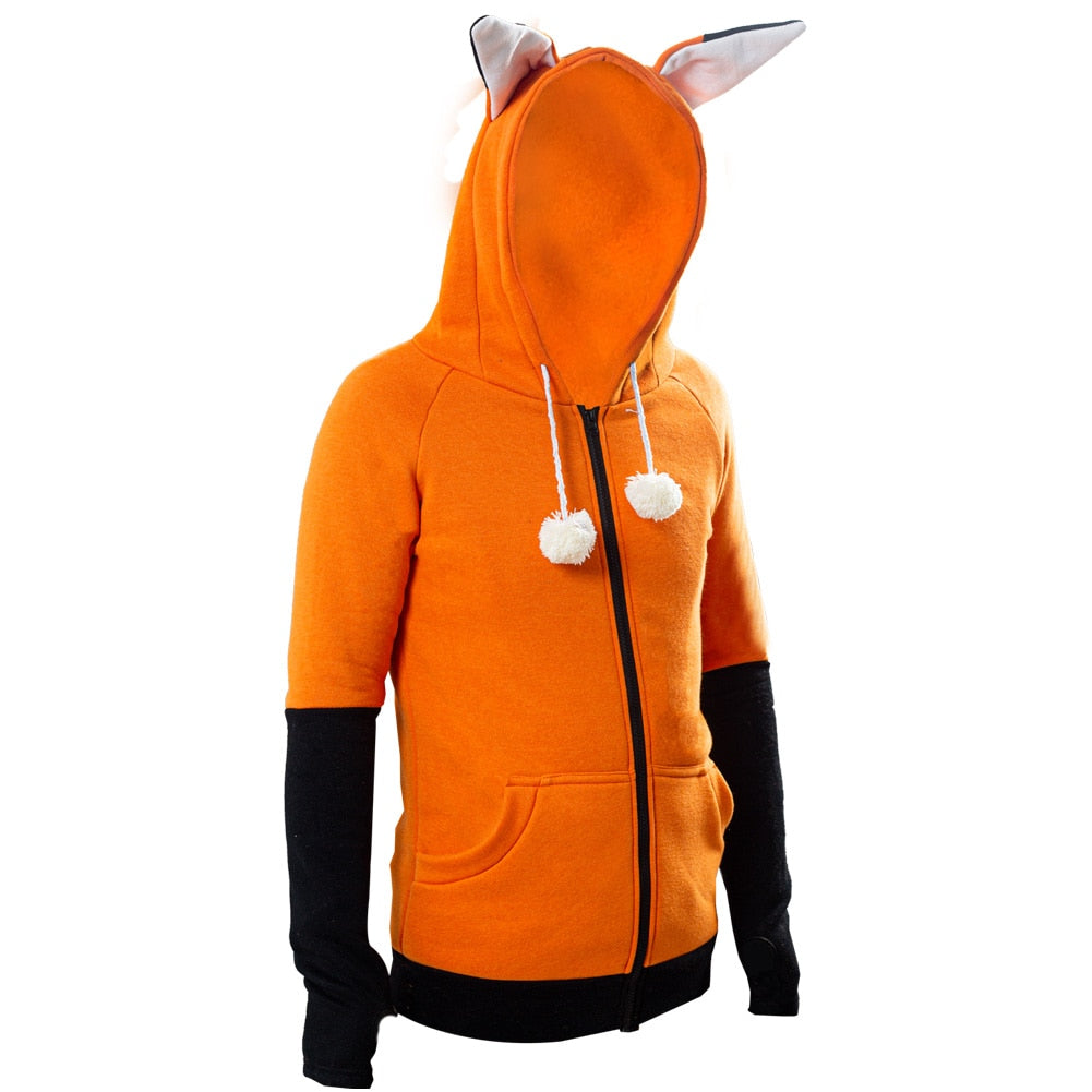 Morsom unisex hettegenser med reveører. Et lekent valg for fest, cosplay eller komfortabel hverdag.
