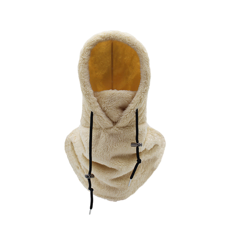 Komfortabel og varm skimaske i sherpa fleece med praktisk hette.