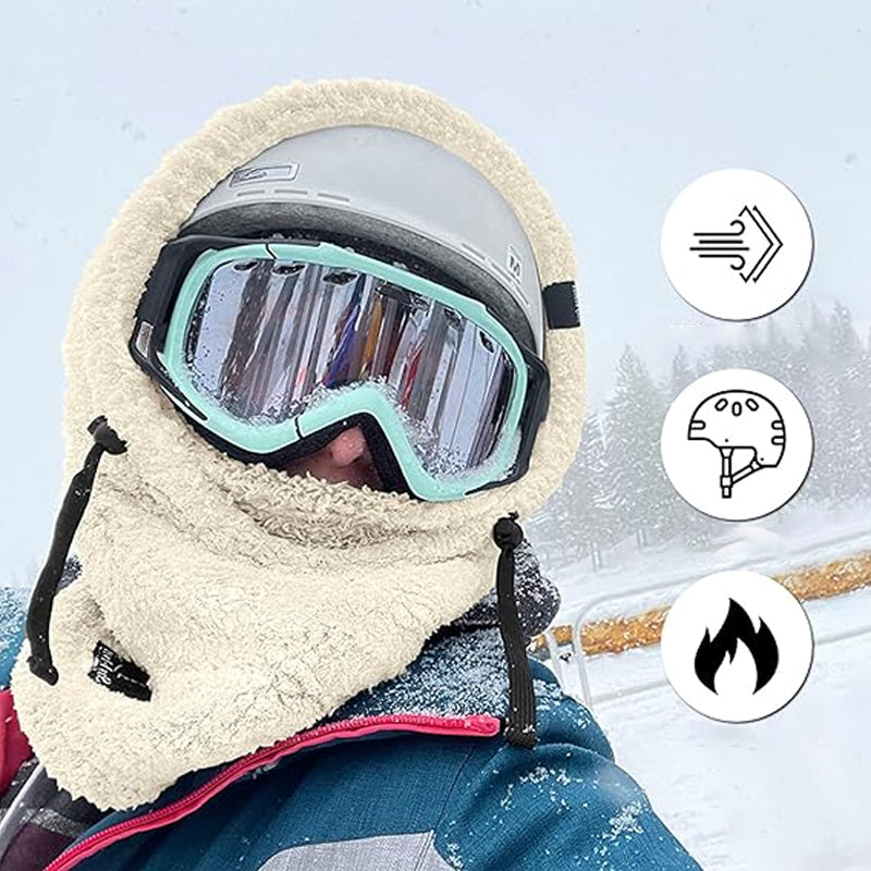 Komfortabel sherpa balaclava, perfekt hodeplagg for kalde vinterdager.