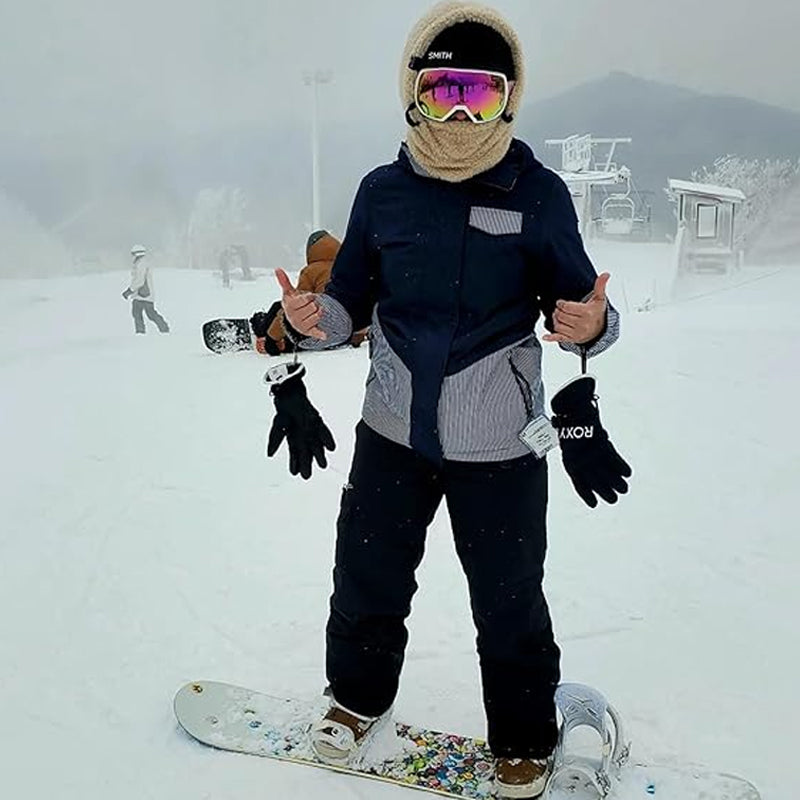 Varm fleece skimaske med integrert hette, flott skiutstyr for menn og kvinner.