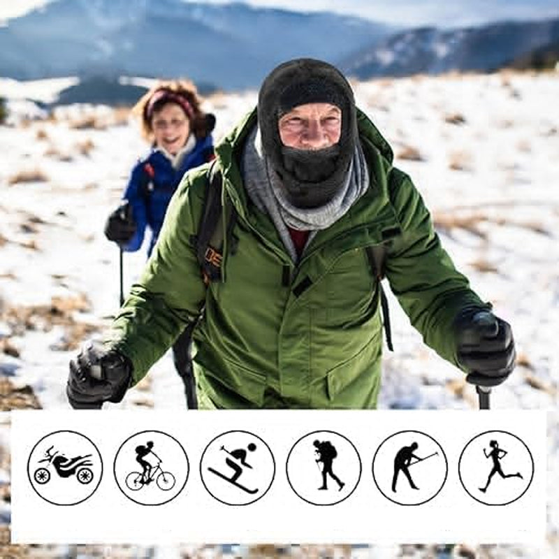 Varmt hodeplagg: Balaclava med hette i sherpa fleece, perfekt for outdoor.