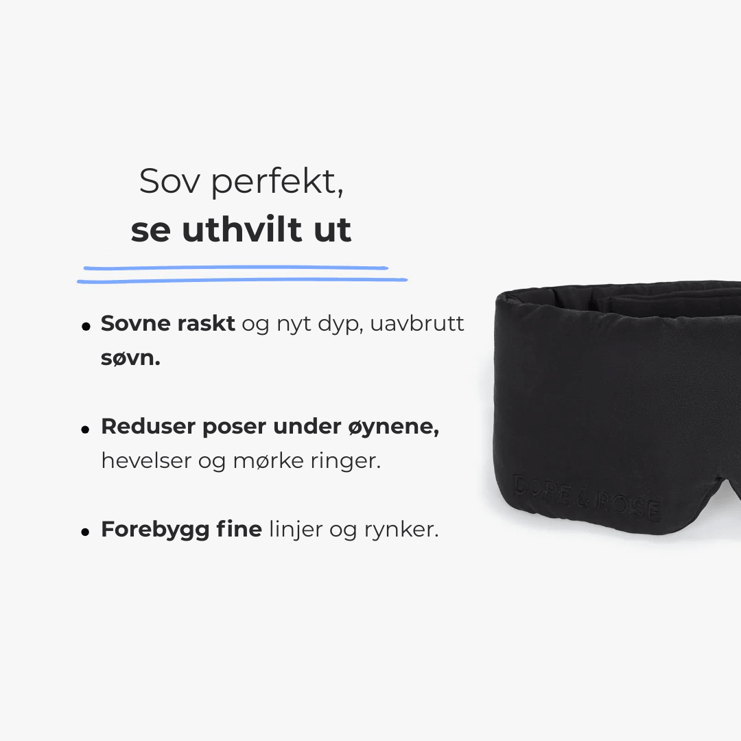 Silke sovemaske for en dypere og mer forfriskende søvn, fremmer skjønnhetssøvn.