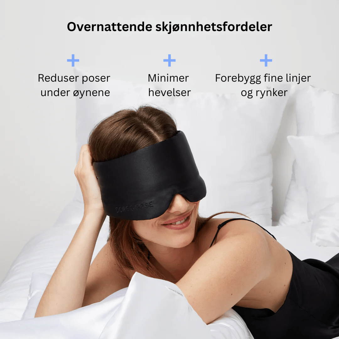 Fremmer dyp søvn og hudfornyelse med vår komfortable silke sovemaske.