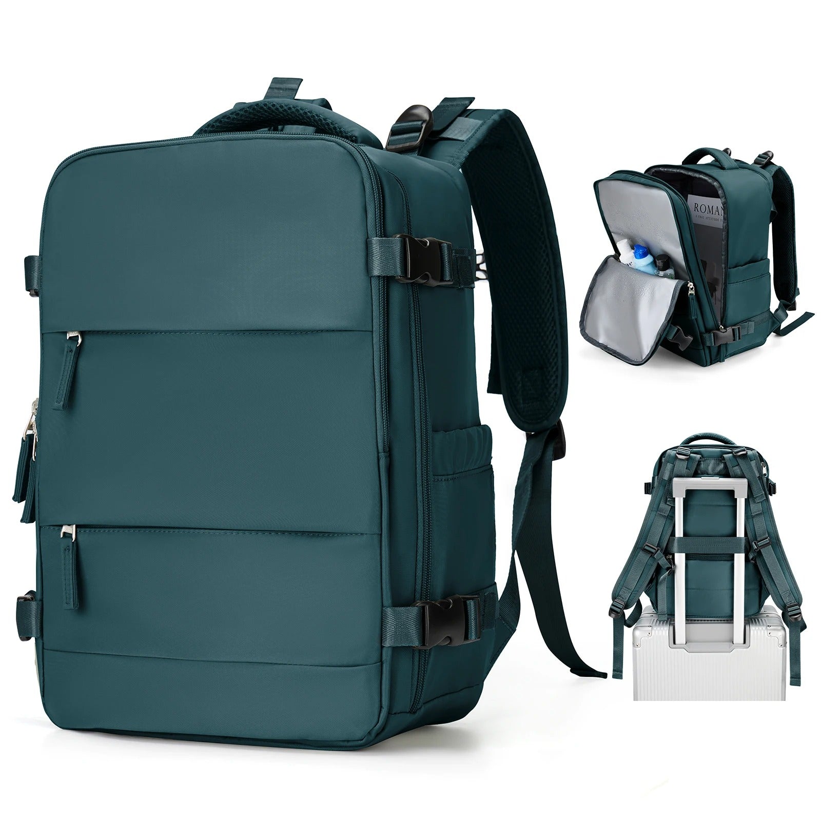 Unisex reiseryggsekk på ryggen, komfortabel for dagstur og reise. Ergonomisk håndbagasje hyttebag.