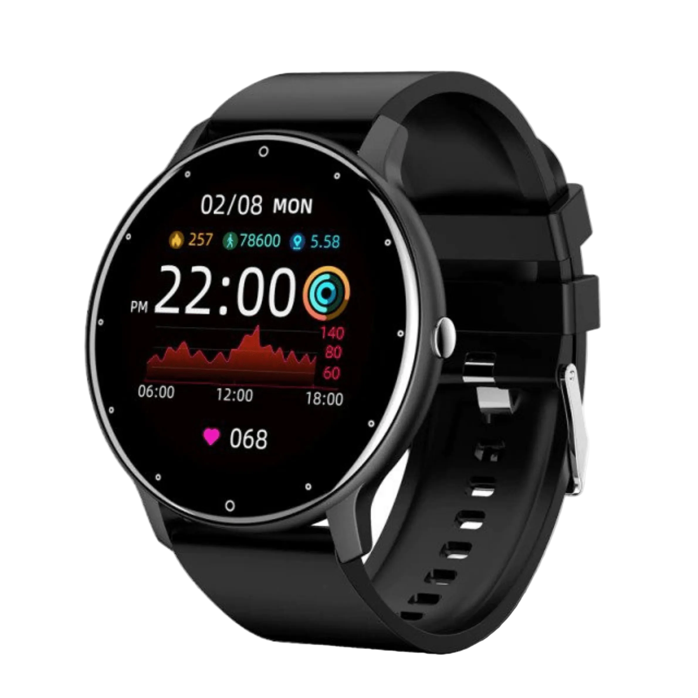 Unisex smartklokke med avansert Bluetooth, aktivitetsmåler og helseovervåking. Vanntett fitnessklokke for menn og kvinner.