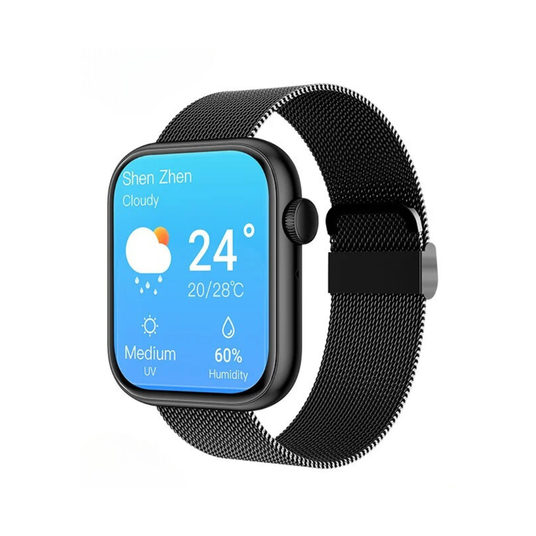 Vanntett smartklokke, unisex design, perfekt for fitness-sporing og helsesporing, med trådløs lading.