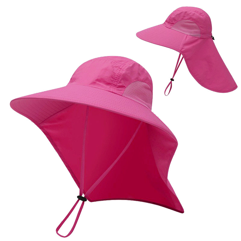 Solhatt med bred brem og halsklaff. En unisex turhatt for solbeskyttelse under fiske og reise.