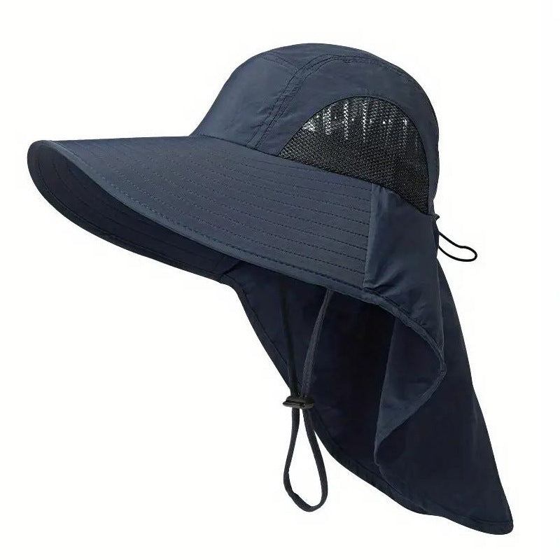 Solhatt for fiske og fotturer. Unisex fiskehatt med nakke-/ansiktsklaff som gir god UV-beskyttelse.