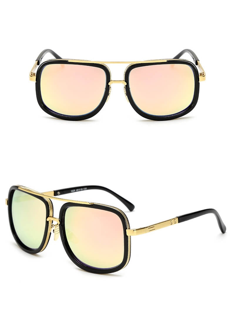 Unisex solbriller med effektiv UV400 og polarisert filter. Rektangulær form, funksjonell øyebeskyttelse.