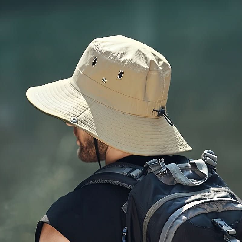 Komfortabel unisex solhatt med bred rand, gir utmerket UV-beskyttelse. Perfekt for lange dager i solen, camping.