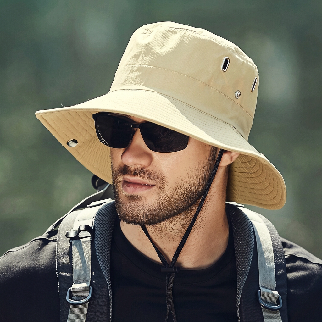 Komfortabel unisex solhatt med UV-beskyttelse, perfekt for lange dager ute. Lett hodeplagg for sommer og fritid.