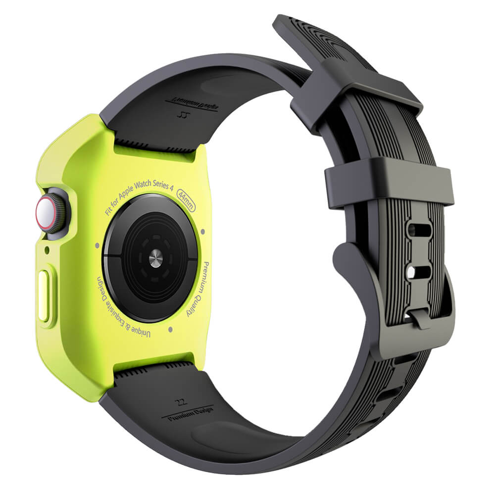 Perfekt for aktive: Støtsikker silikonrem og deksel til 44mm smartklokke, solid beskyttelse.