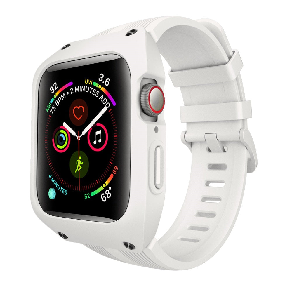 Premium silikon klokkerem og beskyttelsesdeksel for 44mm smartklokke. Komfortabel og robust.