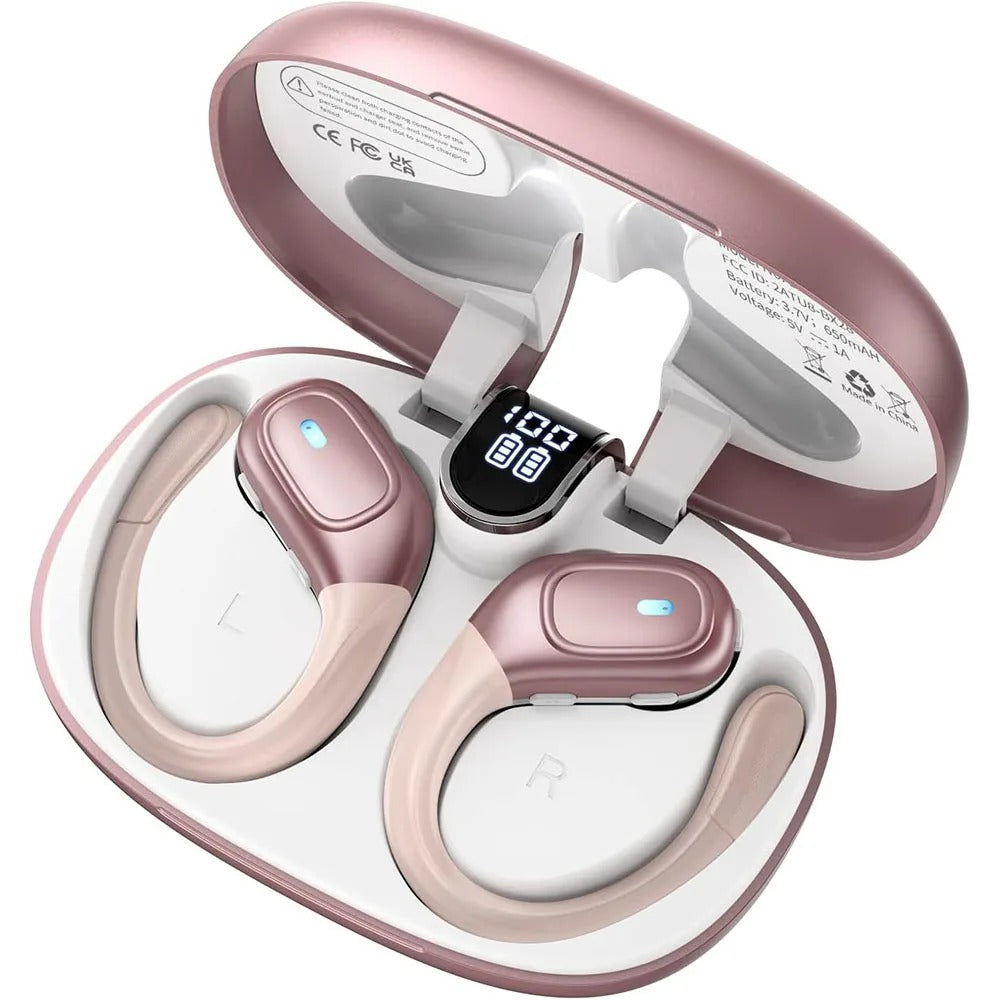 In-ear sportshodetelefoner med lang batteritid, støyreduksjon og sikker passform for håndfri samtale.