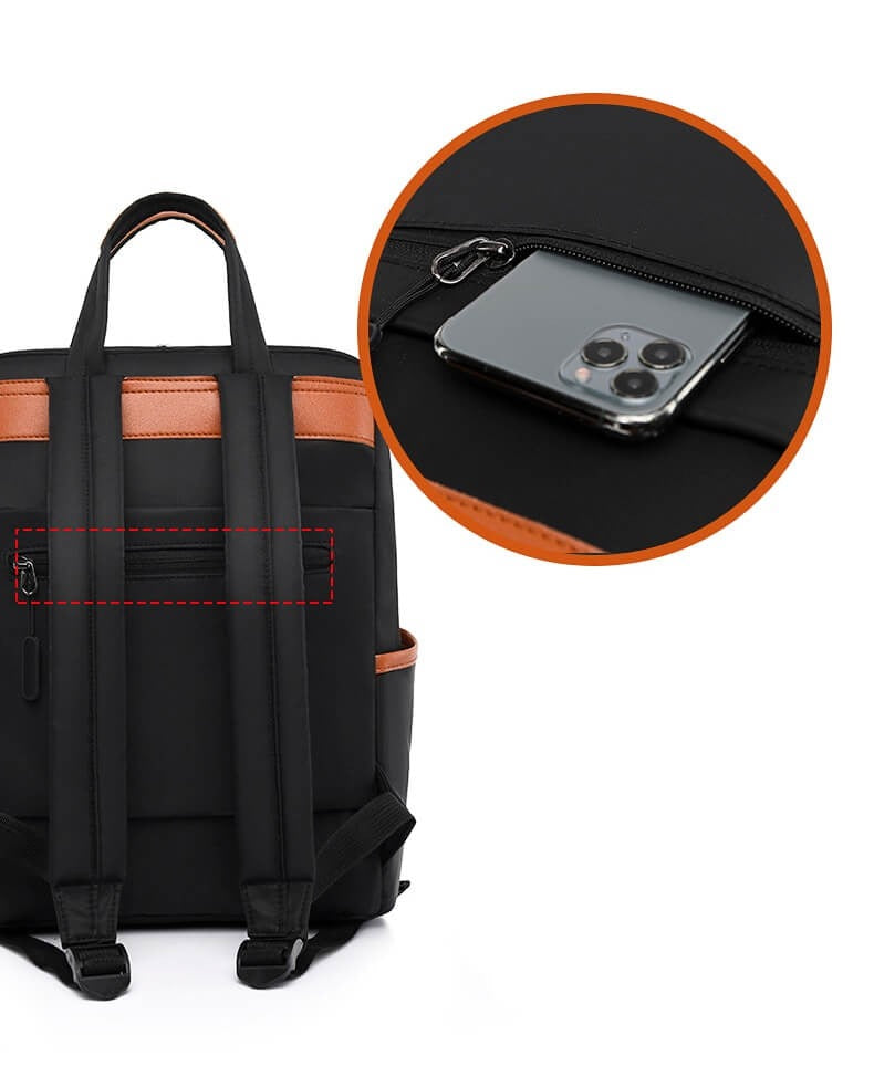 Komfortabel pendlersekk, ergonomisk design, tyverisikker, passer som håndbagasje for flyreiser.