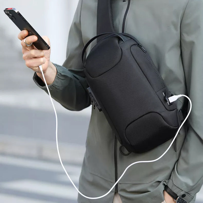 Unisex tyverisikker ryggsekk med USB-lading. Perfekt for reise og pendling.