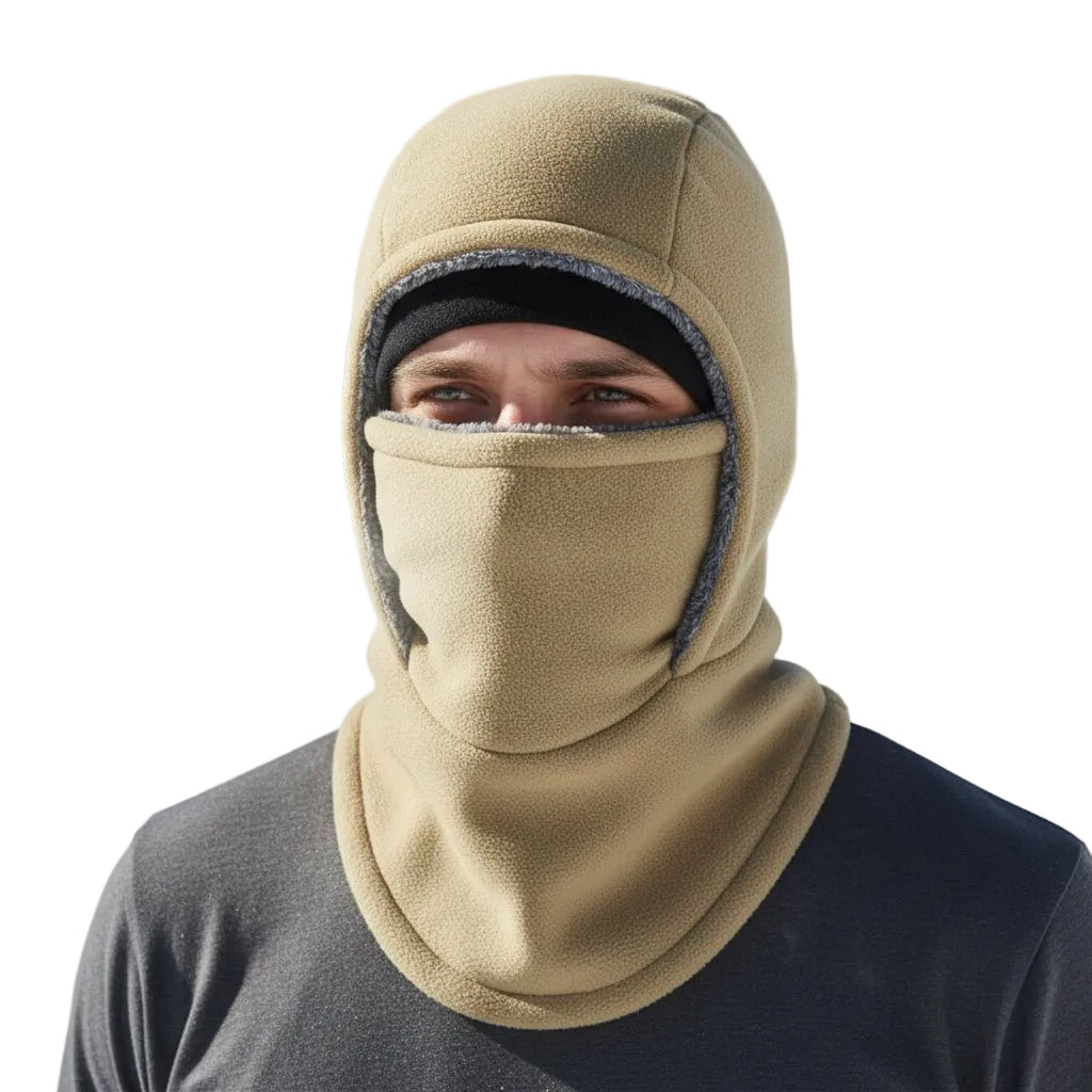 Unisex vindtett fleece balaklava for vintersport og utendørsaktiviteter. Holder ansikt og nakke varm.