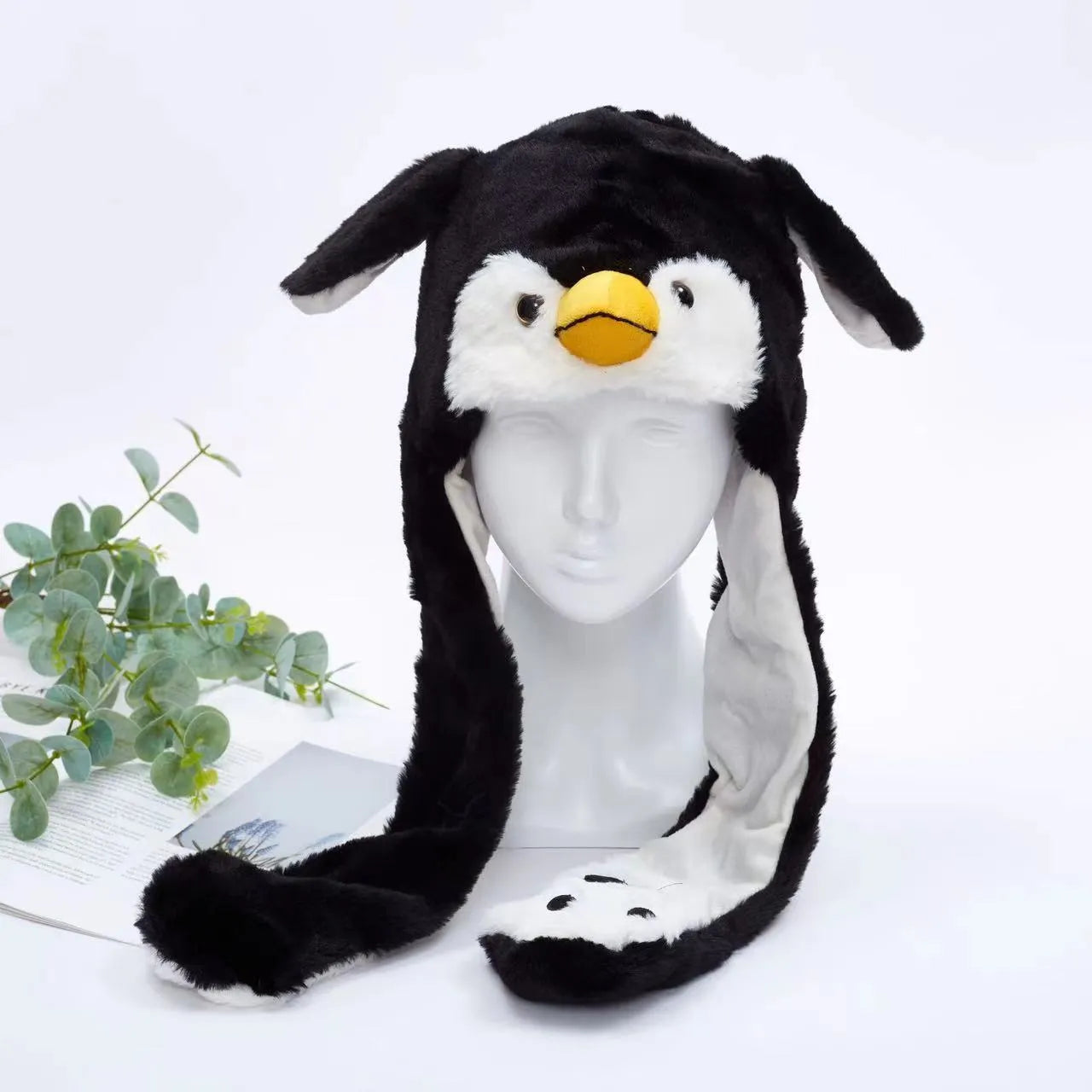 Original unisex lue med bevegelige plysjører, ideell som gave.
