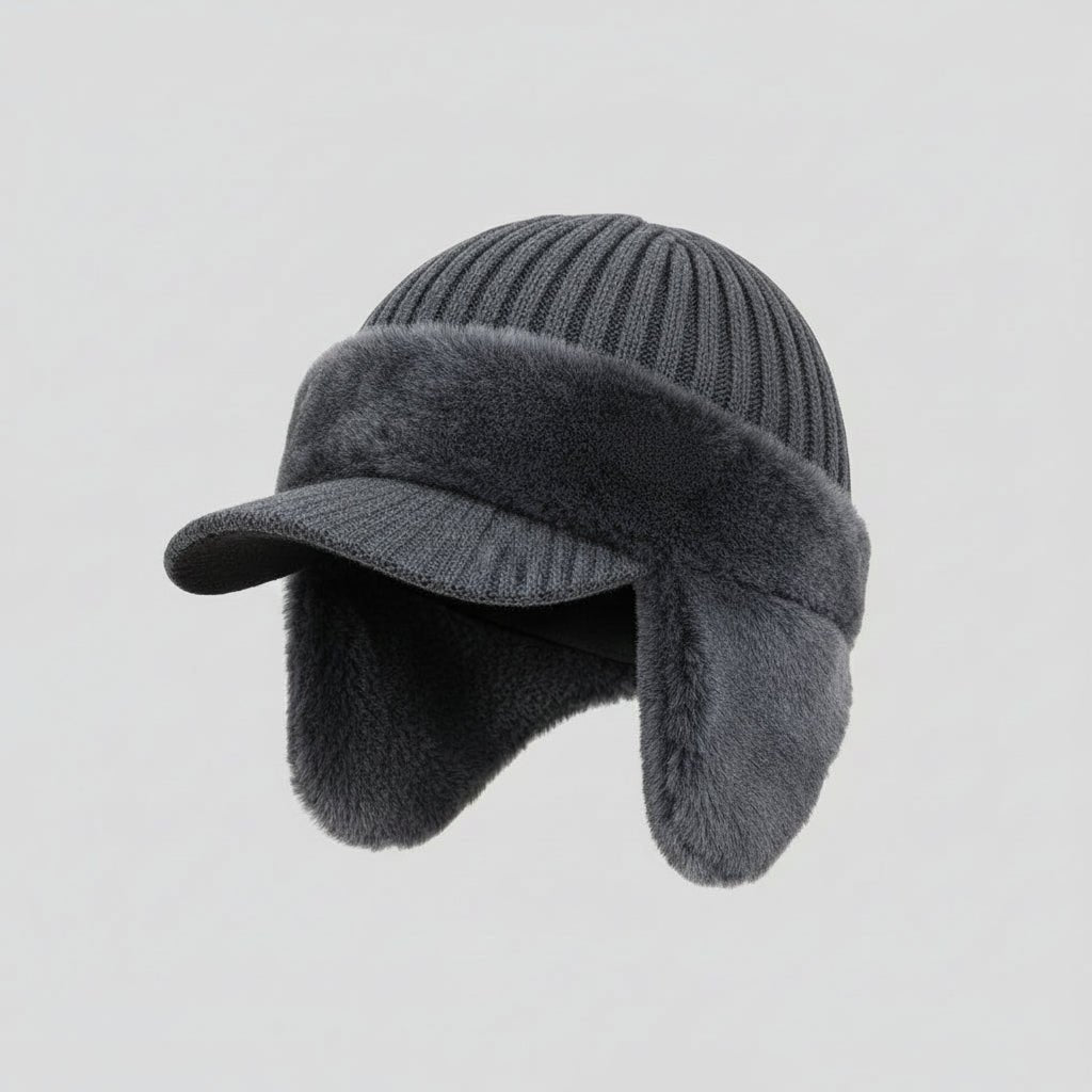 Unisex trapperhatt med mykt pelsfôr og justerbart hørselvern. Ideell varmelue mot vinterkulde.