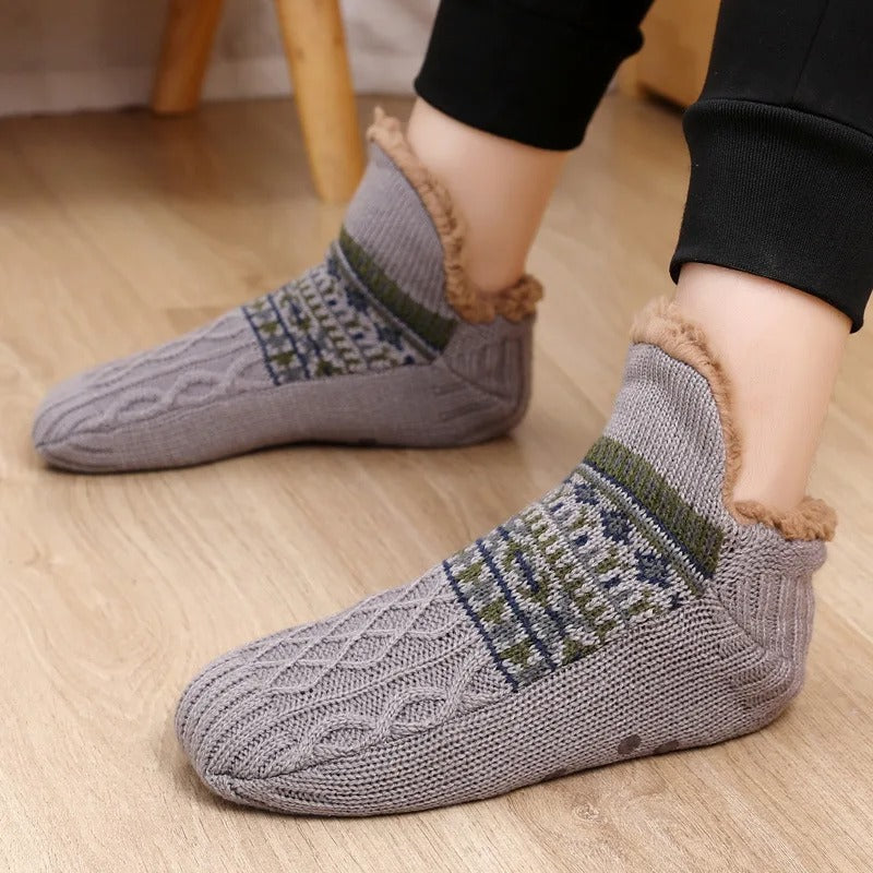 Anti-skli hjemmesokker, unisex. Vintervarme og komfortable innesokker for alle gulv.