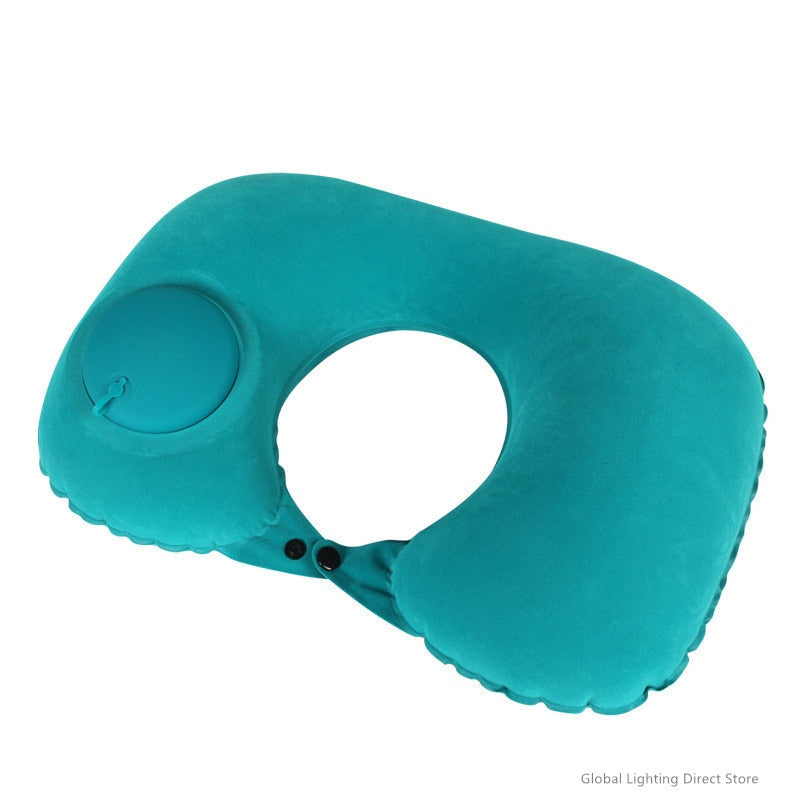 Universal automatisk oppblåsbar nakkepute. Ergonomisk komfort for reise, bil, fly og kontor.
