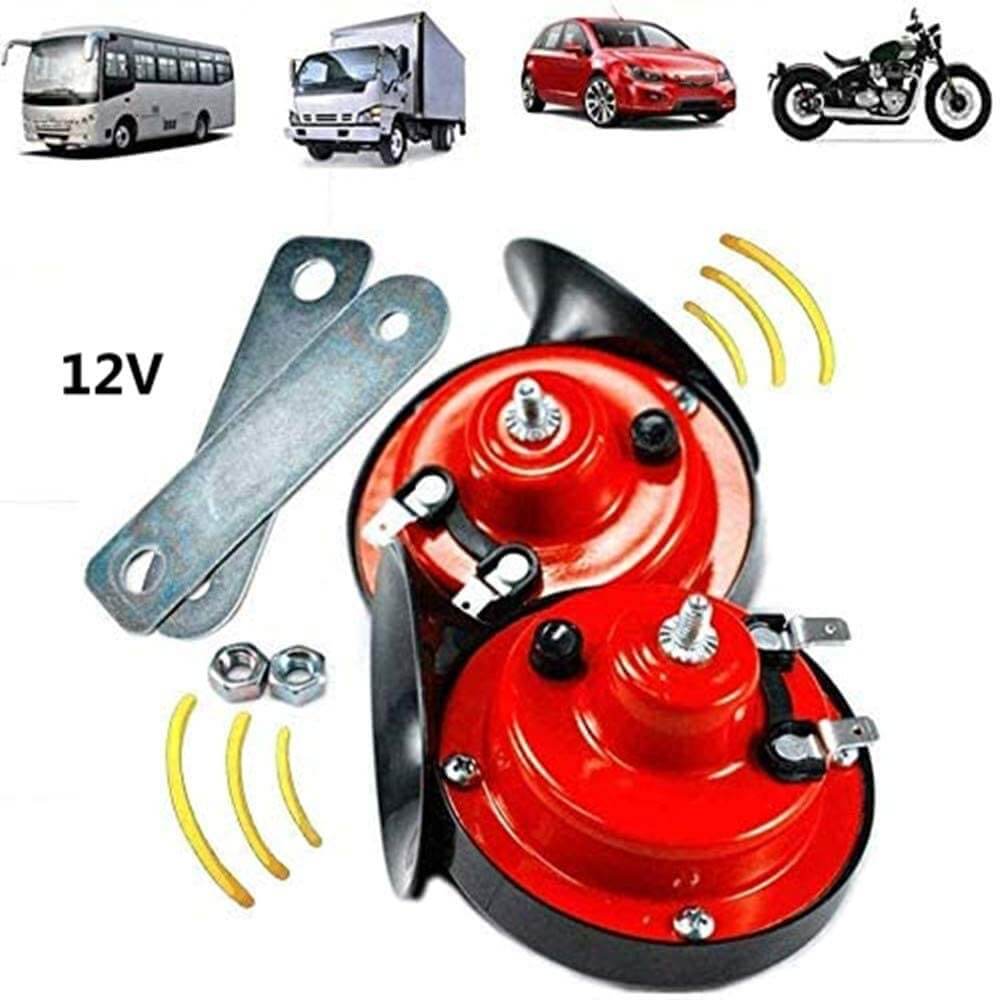 Universal elektrisk sneglhorn til motorsykkel, 12V, gir høyt lydsignal for trygghet på veien.