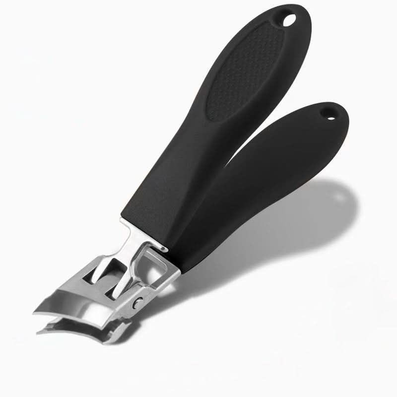 Ergonomisk negleklipper i rustfritt stål, ideell for harde og tykke negler. Hygienisk.