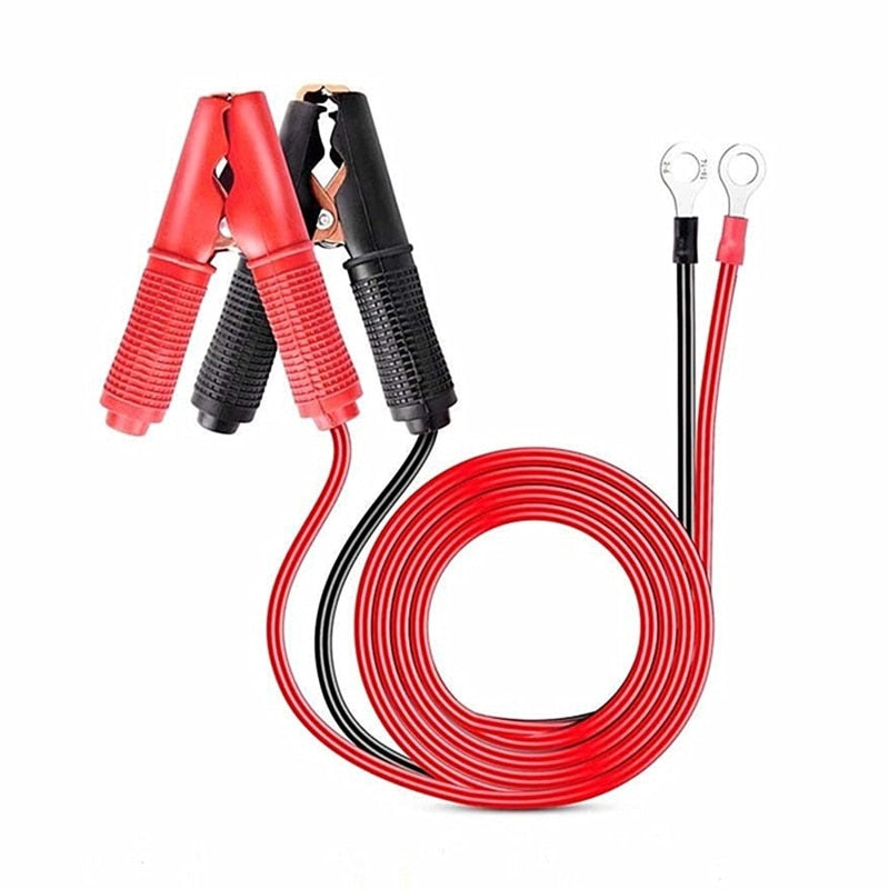 Universell bilbatteriklemmekabel for start av bil og båt, med kraftige krokodilleklemmer for 12V/24V.
