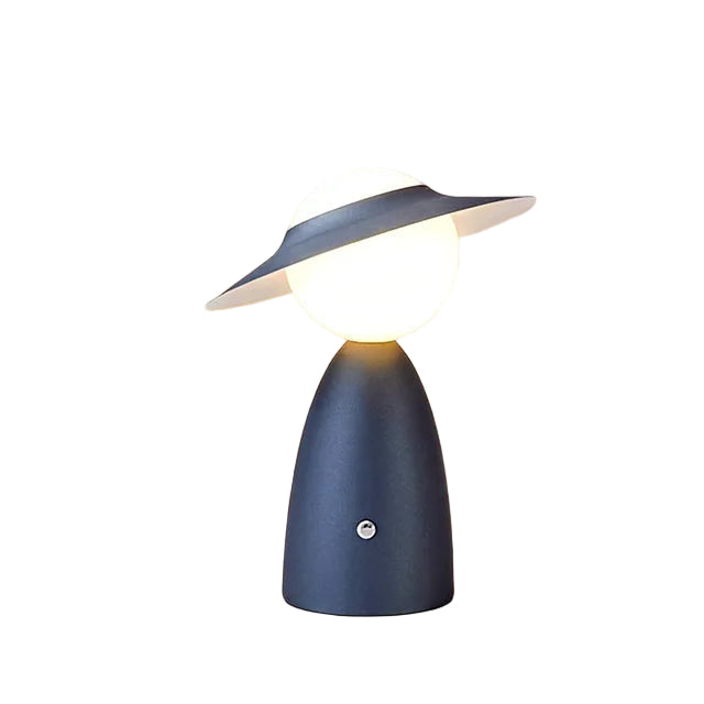 USB oppladbar LED-bordlampe med berøringsdimmer i moderne design, perfekt for hjemmekontor.