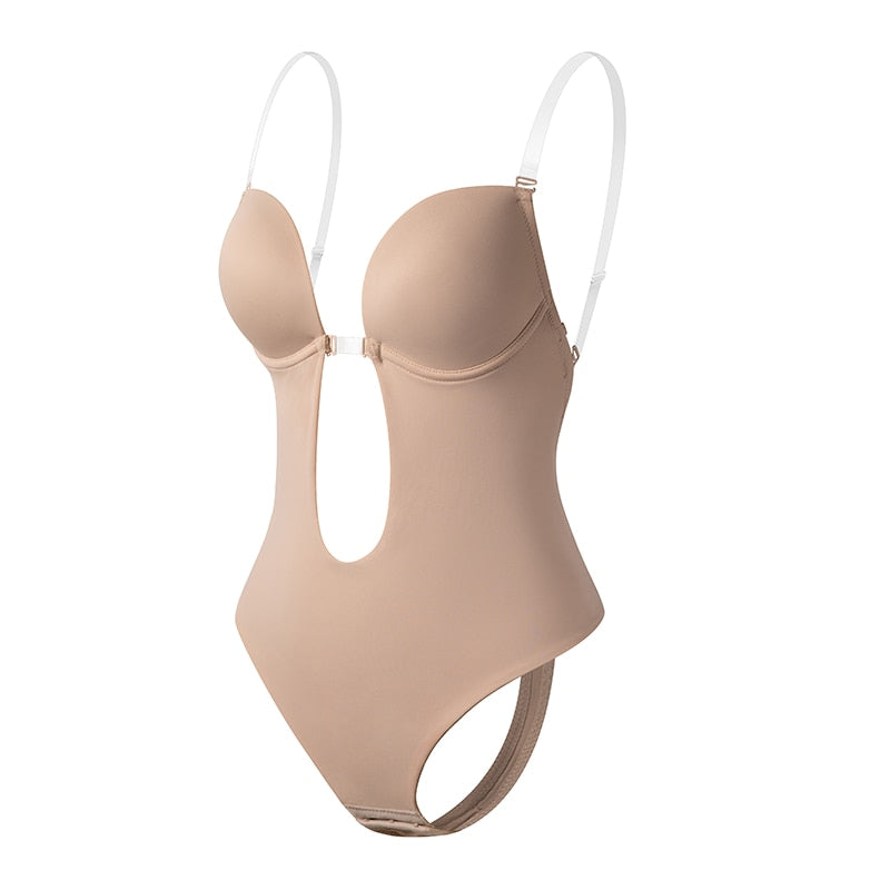 Usynlig shapewear body for kvinner, glatt silhuett, komfortabel forming, slankende effekt under antrekk.