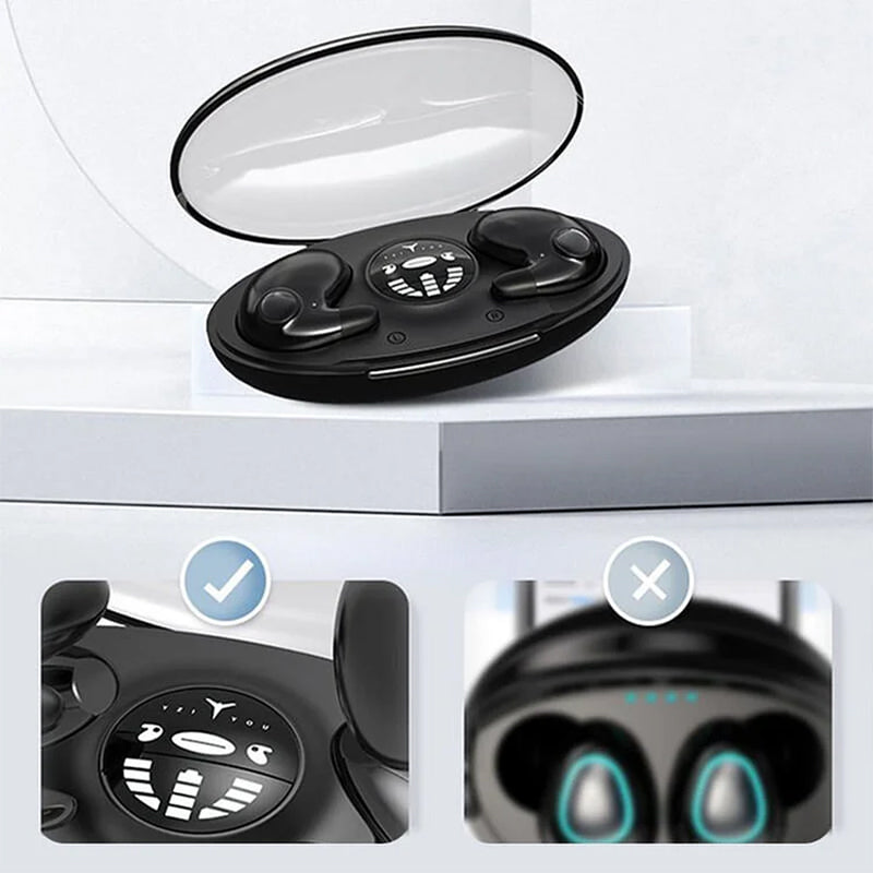 Trådløse soveørepropper med Bluetooth 5.3, IPX5 vanntett og effektiv støyreduksjonsteknologi.