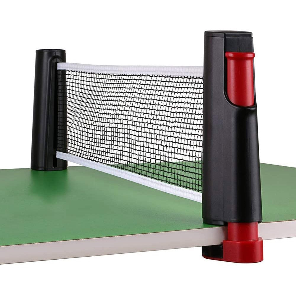 Uttrekkbart bordtennisnett for raskt oppsett på de fleste bord. Ideelt for fleksibel pingpong-moro.