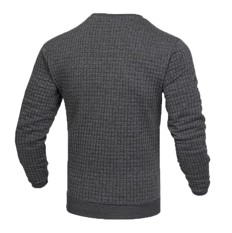 Klassisk vaffelgenser for menn, en tidløs og komfortabel strikkegenser til enhver garderobe.