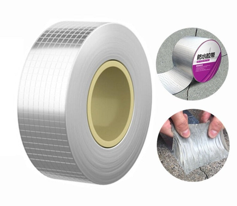 Vannforseglingstape av aluminium for umiddelbar lekkasjestopp. Robust, vanntett reparasjonstape for hjem og bygg.