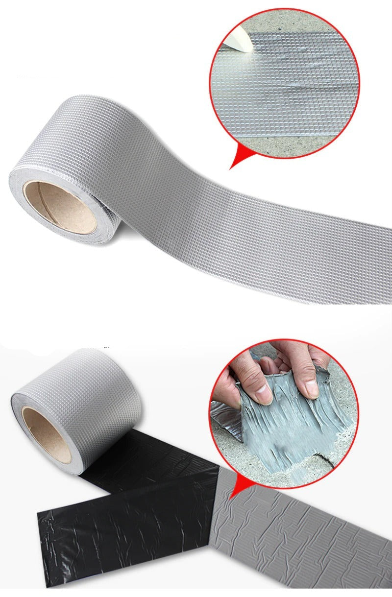 Sterk aluminiumstape for vanntett forsegling av rør, tak og sprekker. Effektiv lekkasjestopper for DIY.