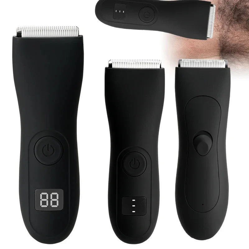 Dusjvennlig intimtrimmer for menn, perfekt for effektiv og hygienisk kroppsstell.
