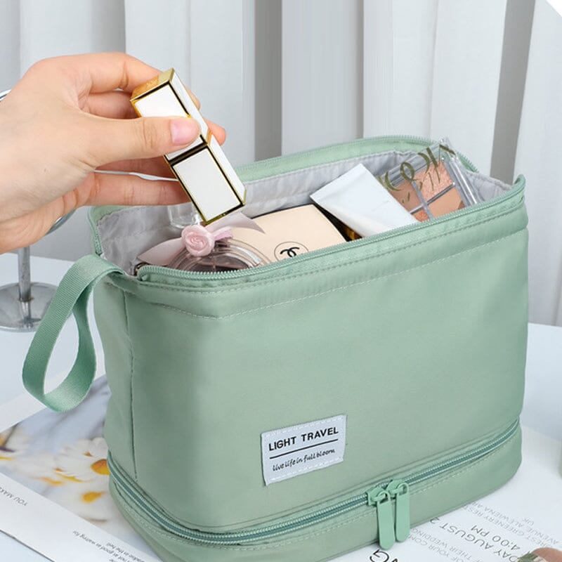 Vanntett unisex toalettveske for reise. Stor kapasitet for kosmetikk og badeprodukter. Organisering.
