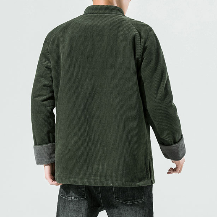 Stilfull cordfløyelsjakke for menn. Casual vinterjakke med god passform og varmt fôr for herre.