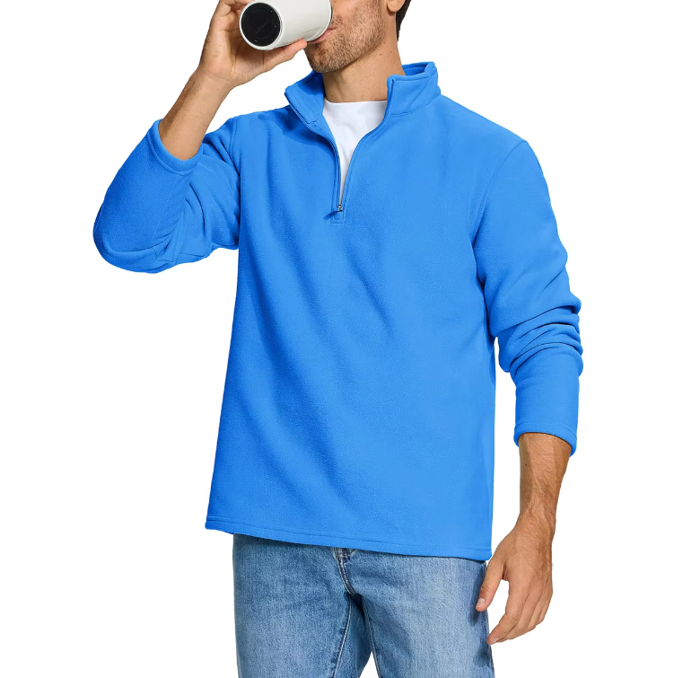 Casual chic herregenser, halv glidelås. Varmt og trendy plagg for menn, enkelt å style.