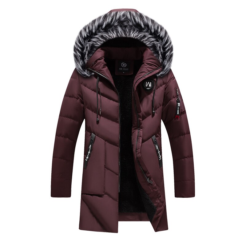 Stilfull herre parka med pelshette for menn, perfekt for vinterens kalde dager og snø.