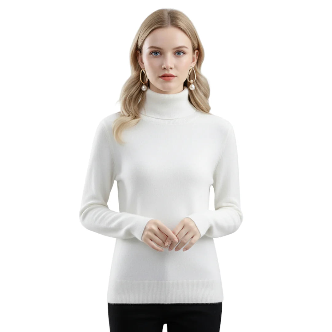 Rundhalset, langermet damegenser. Varm, myk og komfortabel genser for en avslappet og stilren look.