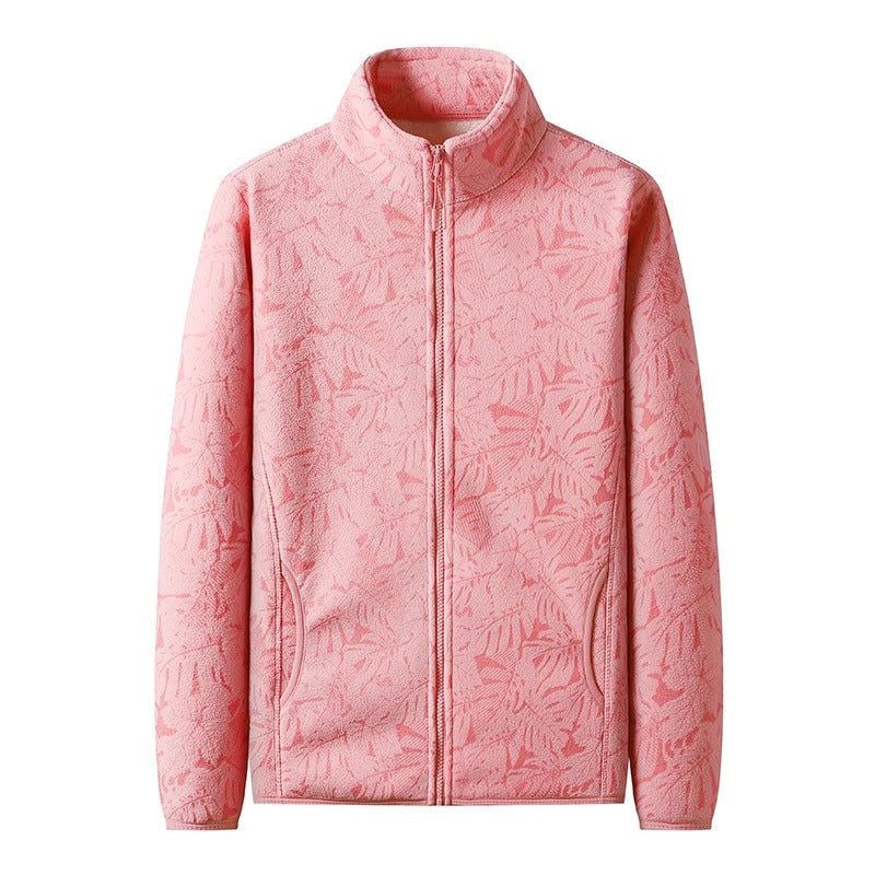 Elegant mønstret vinterkåpe, en varm og trendy ytterjakke for kvinner.