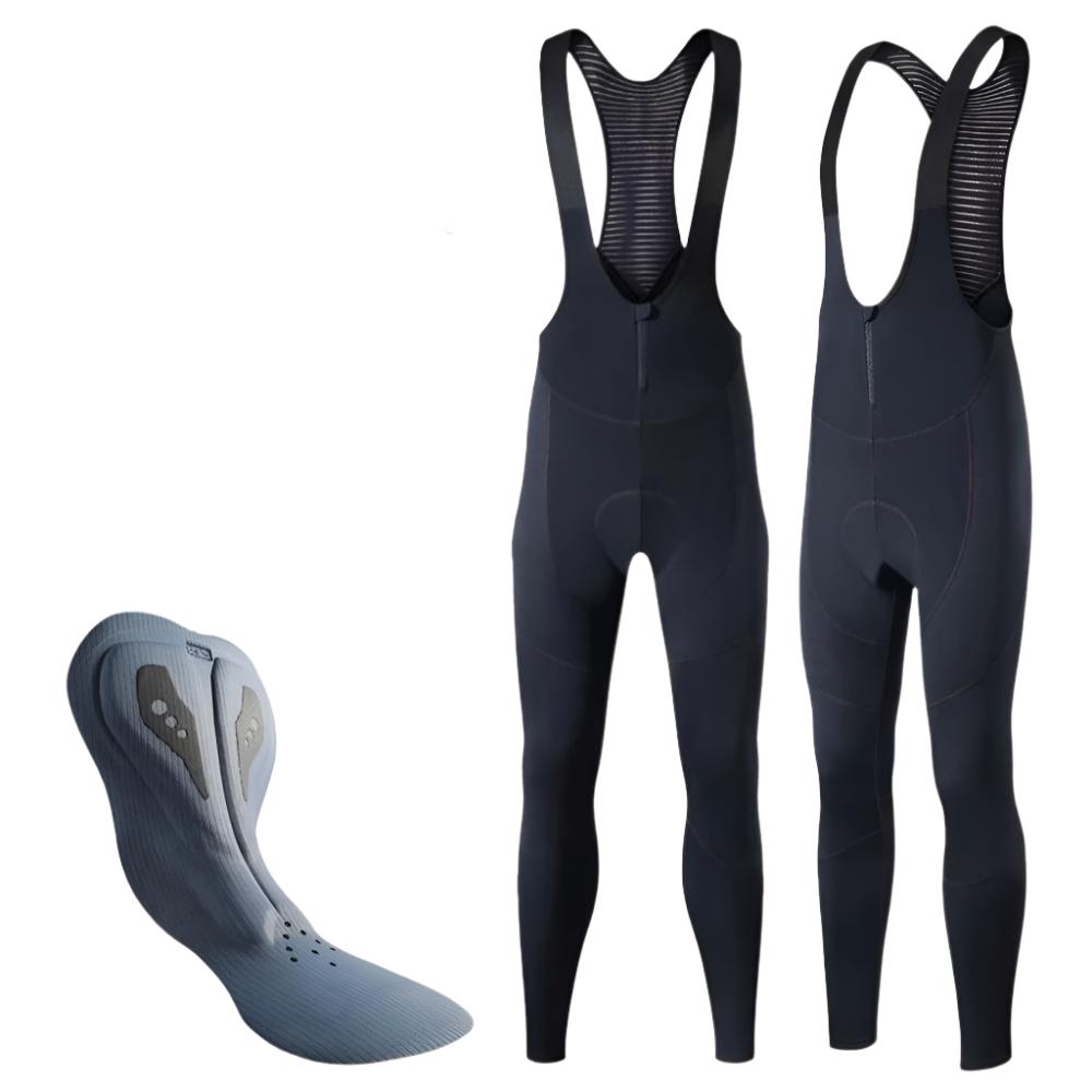 Vinter termosykkeltights for menn. Pustende fleece og støtdempende gelpute for sykling.
