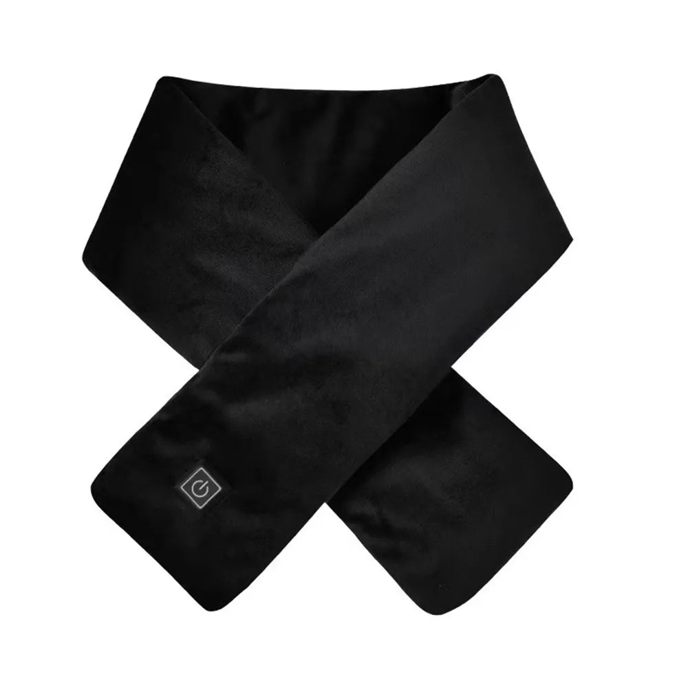 Varmt, svart unisex skjerf med justerbar varme, perfekt vintertilbehør for kalde dager.